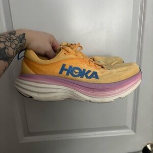 Hoka One One Women’s 12 Bondi 8 Impala Cyclamen Athletic Sneakers